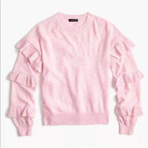 J. Crew // sweater with ruffle sleeves